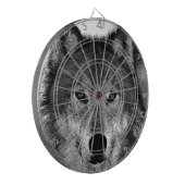 Cible De Fléchettes Oeuvre de Loup noir et blanc (Devant gauche)