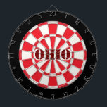 Cible De Fléchettes OHIO Red Black And White<br><div class="desc">OHIO Red Black And White Dart Board with customizable text. 🎯Change to your text by selecting the personalization option. Please let me know if you have additional questions and because Zazzle's customer support handles the customer experience you may reach Zazzle customer support by chat, phone or email as explained in...</div>