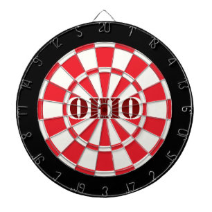 Cible De Fléchettes OHIO Rouge Noir Et Blanc
