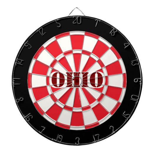 Cible De Fléchettes OHIO Rouge Noir Et Blanc (Devant)