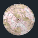 Cible De Fléchettes Oiseau royal rose<br><div class="desc">C'est un bel oiseau royal paon rose, blanc et doré, géométrique et bleu sur un arrière - plan blanc. Un élégant design floral aux couleurs pastel est idéal pour un événement glamour. Concevez avec votre message et vos informations. Tous les dessins sont imprimés.</div>