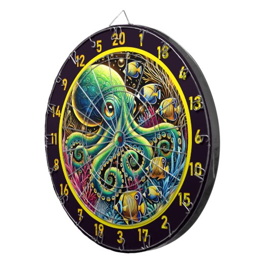 Cible De Fléchettes Ombre Tide Octopus Darboard (Devant droit)