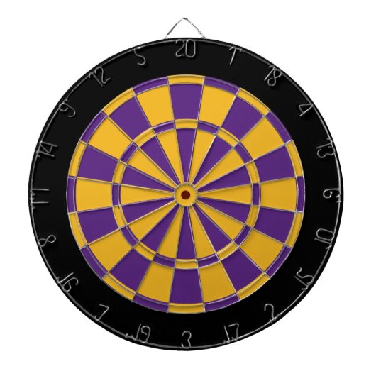 Cible de flechettes : Or, pourpre, et noir (Devant)