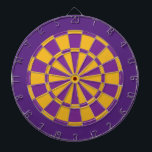 Cible de flechettes : Or, pourpre, et pourpre<br><div class="desc">Or,  pourpre,  et jeu de Cible de flechettes coloré par pourpre sombre comprenant 6 dards en laiton</div>