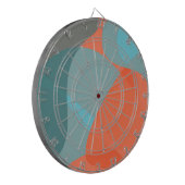 Cible De Fléchettes Orange, bleu, moderne, tendance ondulé formes orga (Devant gauche)