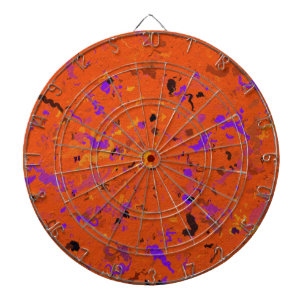 Cible De Fléchettes Orange, jaune, Purple and Black Abstract