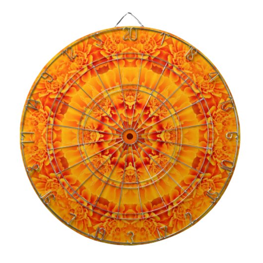 Cible De Fléchettes Orange Marigold Mandala (Devant)
