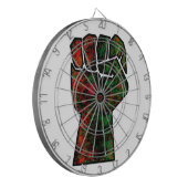 Cible De Fléchettes orgueil noir poing vert rouge pan drapeau africain (Devant gauche)