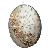 Cible De Fléchettes Ornate Gold Flourish Dartboard (Devant droit)