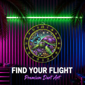 Cible De Fléchettes Ornate Turtle Butterfly Cosmic Lodge Art