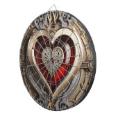 Cible De Fléchettes Ornement mystérieux au coeur rouge (Devant droit)