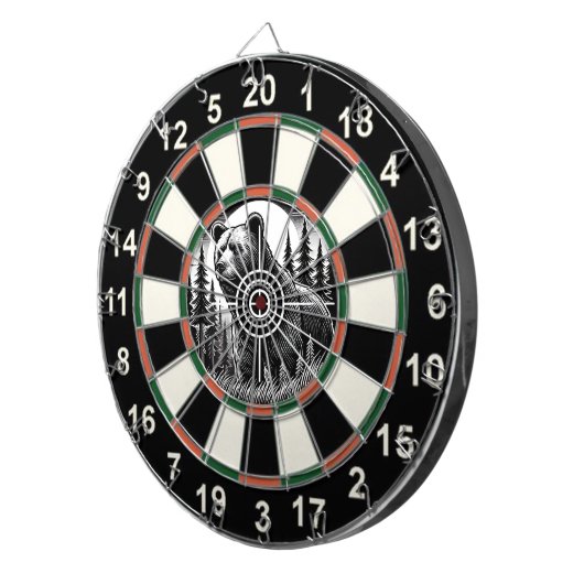 Cible De Fléchettes Ours circulaire Grizzly (Devant droit)