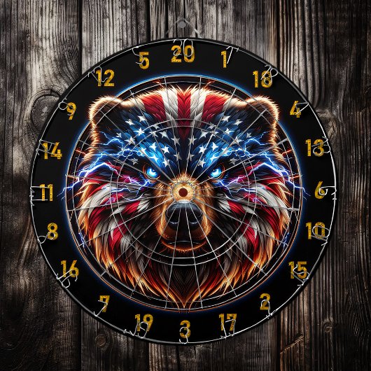 Cible De Fléchettes Ours flamboyant aux yeux brillants