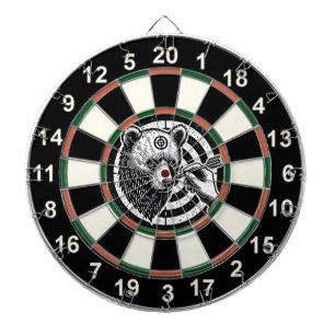 Cible De Fléchettes Ours grizzli en conception forestière