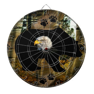 Cible De Fléchettes Ours Noir Ourson Ourson Ourson Ours Empreintes de