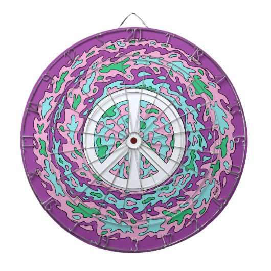 Cible De Fléchettes Paix psychédélique (Devant)