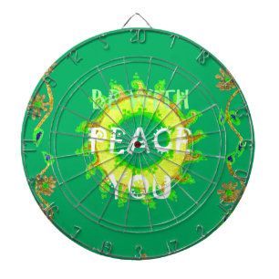 Cible De Fléchettes Paix soit avec vous : Inspirant Vert et Jaune