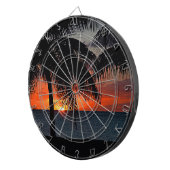 Cible De Fléchettes Palmiers Tropicaux Coucher De Soleil Dans Les Cara (Devant droit)