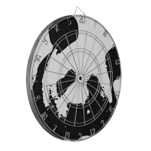 Cible De Fléchettes Panda d'art noir blanc (Devant gauche)