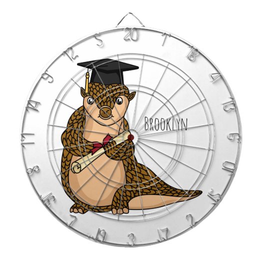 Cible De Fléchettes Pangolin mignon diplômé dessin animé (Devant)