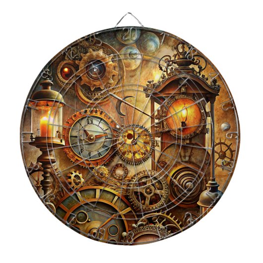 Cible De Fléchettes Panneau de fléchettes Art Steampunk (Devant)