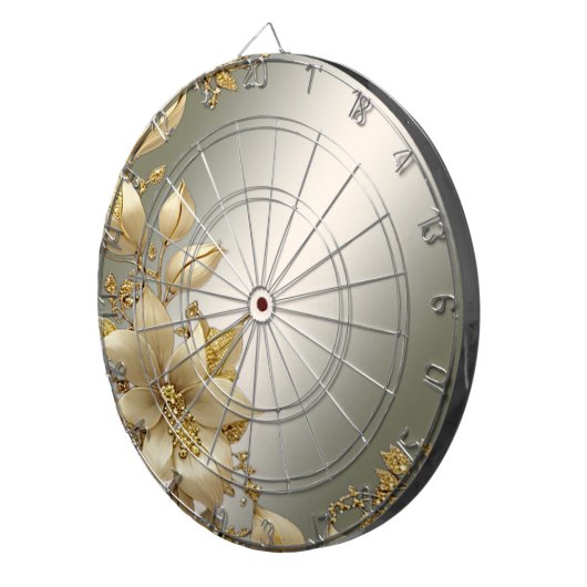 Cible De Fléchettes Panneau doré fleuri (Devant droit)