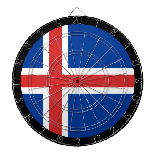 Cible De Fléchettes Panneau Drapeau Islande & fléchettes / jeu (Devant)