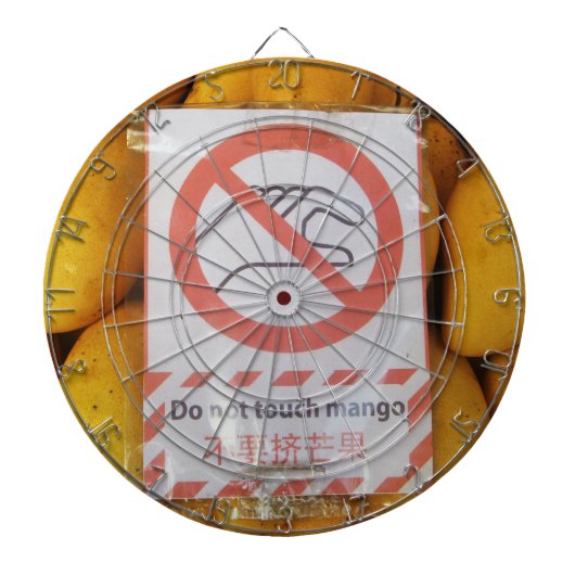 Cible De Fléchettes Panneau drôle 'Ne touchez pas la mangue' (Devant)