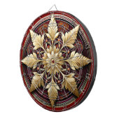 Cible De Fléchettes Panneau rouge Feuille or décoratif (Devant droit)