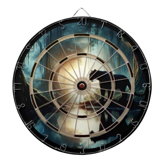 Cible De Fléchettes Panthère noire reflétée dans la régulation de l'ea (Devant)