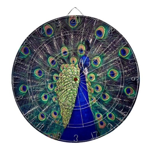 Cible De Fléchettes Paon bleu cobalt (Devant)