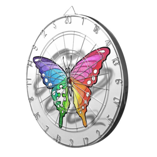 Cible De Fléchettes Papillon arc-en-ciel (Devant droit)