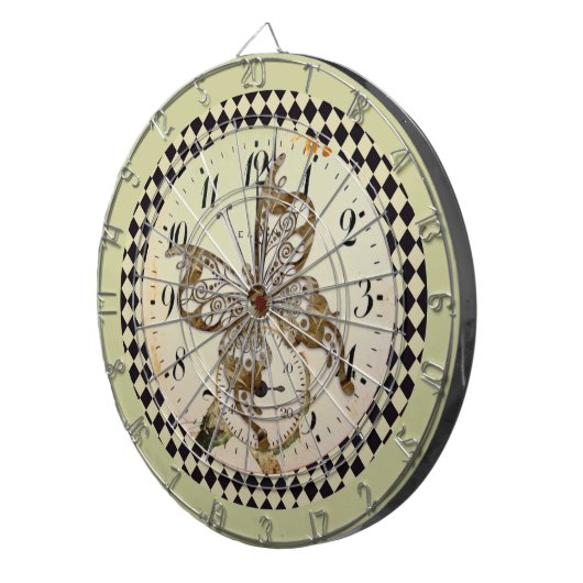 Cible De Fléchettes Papillon Steampunk Round (Devant droit)
