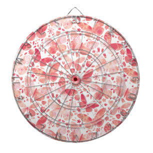 Cible De Fléchettes Papillons Aquarelle Corail rose