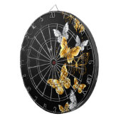 Cible De Fléchettes Papillons blancs et dorés (Devant droit)