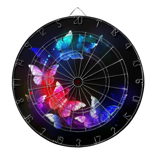 Cible De Fléchettes Papillons de nuit Neon brillants sur arrière - pla (Devant)