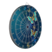 Cible De Fléchettes Papillons d'or sur un Arrière - plan bleu (Devant gauche)