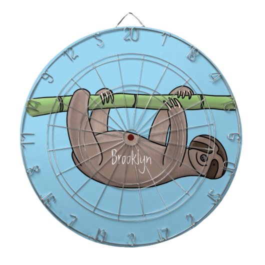 Cible De Fléchettes Paresse souriante mignon sur dessin animé en bambo (Devant)