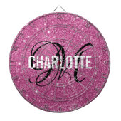 Cible De Fléchettes Parties scintillant rose moderne monogramme nom ca (Devant)
