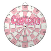 Cible De Fléchettes Pastel Pink And White Customizable Text (Devant)