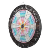 Cible De Fléchettes Pastel Rainbow Rustique Brown en bois Tone Grain (Devant droit)