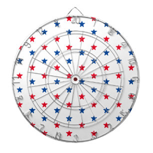 Cible De Fléchettes Patriotique rouge blanc bleu étoiles motif Fête