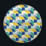 Cible De Fléchettes Patters bleus<br><div class="desc">Blue Green Yellow Abstract Geometric Pattern Background design.</div>