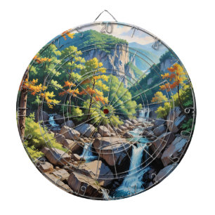 Cible De Fléchettes Paysage de la cascade de Serene Mountain