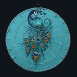 Cible De Fléchettes Peacock Feathers<br><div class="desc">Des plumes scintillantes de teinte turquoise, Un spectacle si rare, mais jamais si vrai, des paons Turquoises nous gracient de leur présence, Une vision magique qui nous feuille en essence. Leurs plumes de grandeur, une oeuvre d'art, Avec chaque brin une partie vibrante, De la beauté que la nature confère, Un...</div>