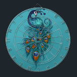 Cible De Fléchettes Peacock Feathers<br><div class="desc">Des plumes scintillantes de teinte turquoise, Un spectacle si rare, mais jamais si vrai, des paons Turquoises nous gracient de leur présence, Une vision magique qui nous feuille en essence. Leurs plumes de grandeur, une oeuvre d'art, Avec chaque brin une partie vibrante, De la beauté que la nature confère, Un...</div>