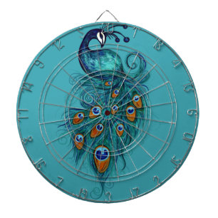 Cible De Fléchettes Peacock Feathers