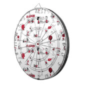 Cible De Fléchettes PEANUTS | Motif rouge et noir (Devant droit)