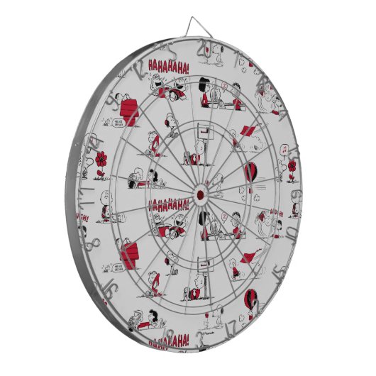 Cible De Fléchettes PEANUTS | Motif rouge et noir (Devant gauche)