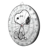 Cible De Fléchettes PEANUTS | Snoopy on Black White Comics (Devant droit)